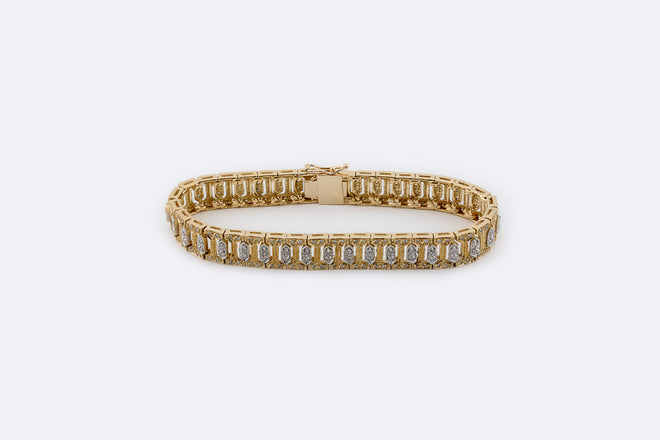 Bracciale in oro giallo con diamanti taglio huit-huit