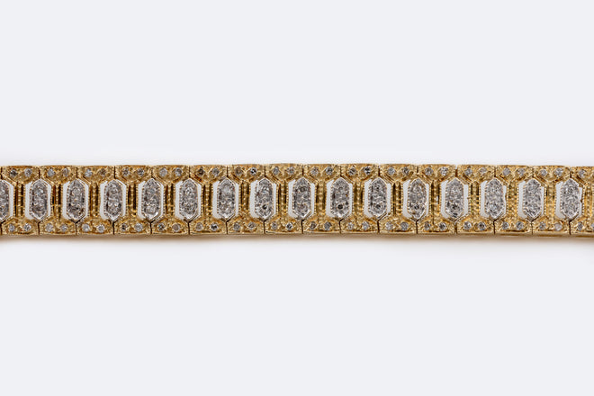 Bracciale in oro giallo con diamanti taglio huit-huit