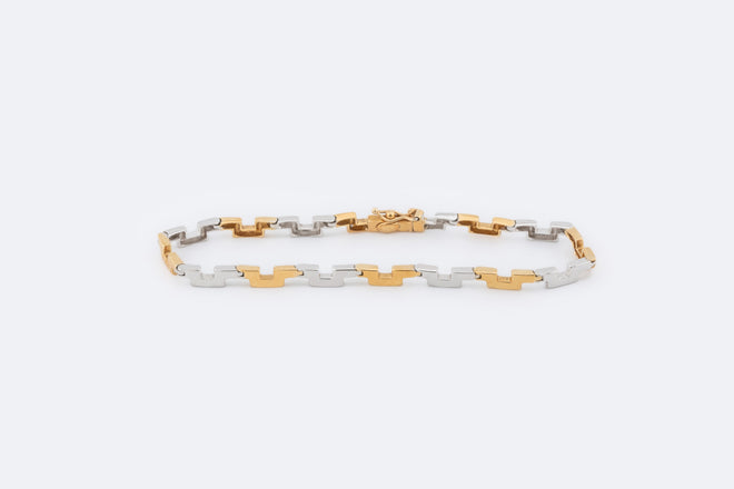 Bracciale oro bianco e oro giallo